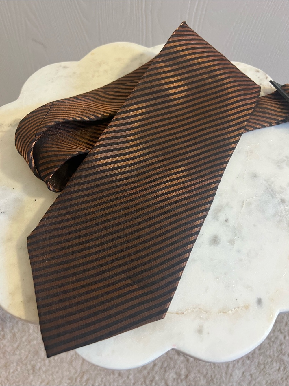 Men's Brown Striped Tie - Elegant Brown Stripe